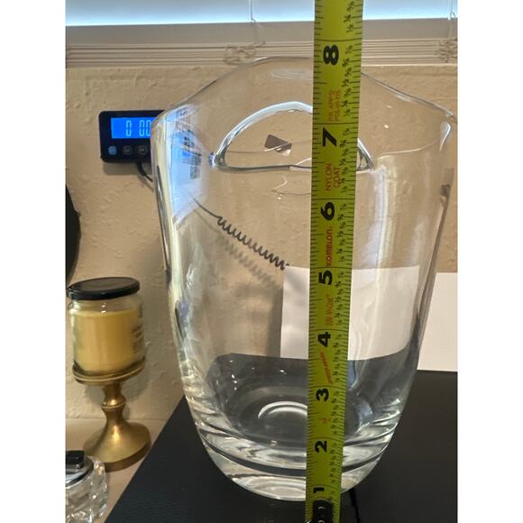 Krosno Poland Toscany Hand Blown vth Glass 8" Tall Ice Bucket Handles EUC - Picture 14 of 16